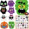 32PCS Halloween Foam Craft Kit for Kids – Self-Adhesive Pumpkin, Ghost, Cat & Bat Sticker Sets with Expression Faces & Diamond Stickers, DIY Halloween Party Decorations, Classroom Activities & Party Favors